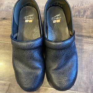 Dansko Pro XP tooled leather clogs
